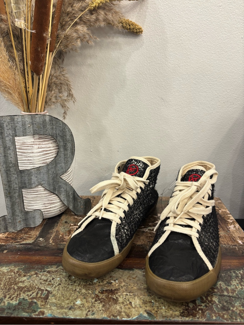K-Swiss Black and Cream High-Top Women's Sneakers